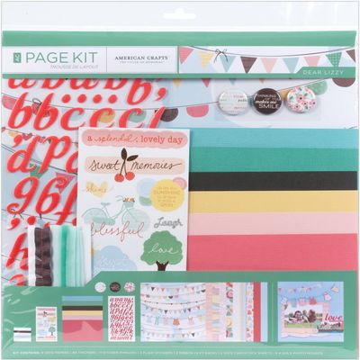 American Crafts 12-Inch by 12-Inch Scrapbooking Page Kit, Dear Lizzy