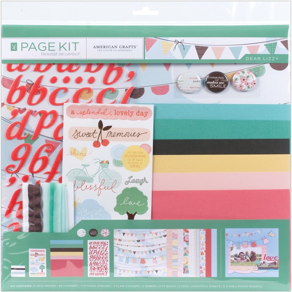 American Crafts 12-Inch by 12-Inch Scrapbooking Page Kit, Dear Lizzy