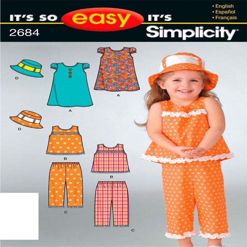 Simplicity Sewing Pattern 2684 It's So Easy Toddler Seperates, A (1/2-1-2-3-4)