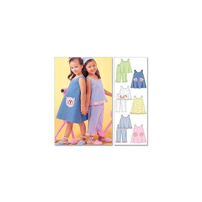 McCall's Patterns M4006 Children's and Girls' Dresses, Top and Pants, Size CL (6-7-8)