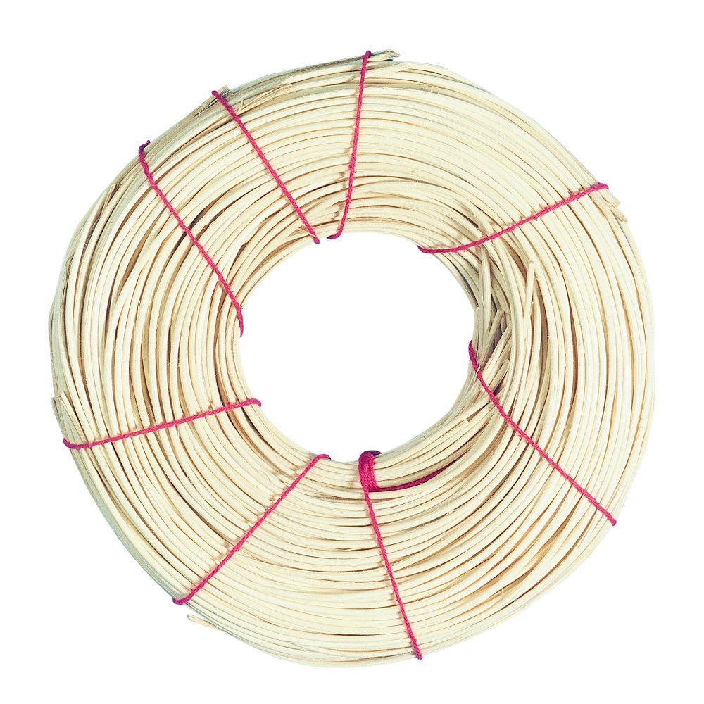 Rayher Coil of Round Rattan Reed for Basket Making and Weaving, Coil of Reeds 125g, Round Reed for Basketry, Diameter 2.4mm, No 5, Natural, 6502500