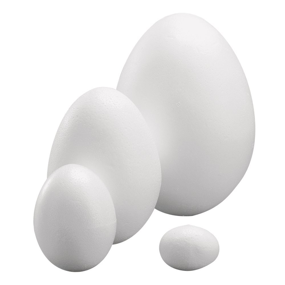 Rayher Polystyrene Egg for Easter Crafts, Fillable Two-Part Egg for Small Gifts and Sweets, Hollow Easter Egg, Height 30cm, White, 3317000