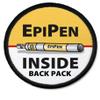 Creative Clam Epipen Inside Back Pack Medical Alert Symbol 3 Inch Black Rim Patch view 1