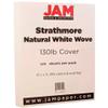 JAM PAPER Extra Heavy Weight 130lb Cardstock - 8.5 x 11 Coverstock - 352 gsm - Natural White Wove Strathmore - 125 Sheets/Pack view 1
