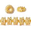 3x10mm 22kt Gold Plated Copper Bead Cap with Bali Granulated Design 8 inch 58 pieces view 1