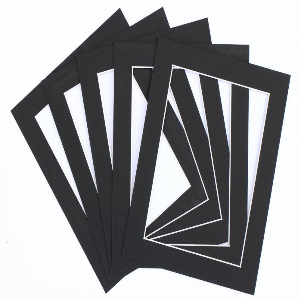 Frame Company Pack of 10 Passe-partouts 12x10 for Image Size 8x6 Black