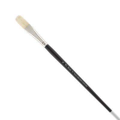 Creative Mark Pro Stroke Premium White Chungking Hog Bristle Artist Paint Brush - Flat # 8 - Natural Bristle Brush w/Great Control Suitable for Oils, Watercolors, Acrylics, Alkyds, Caseins