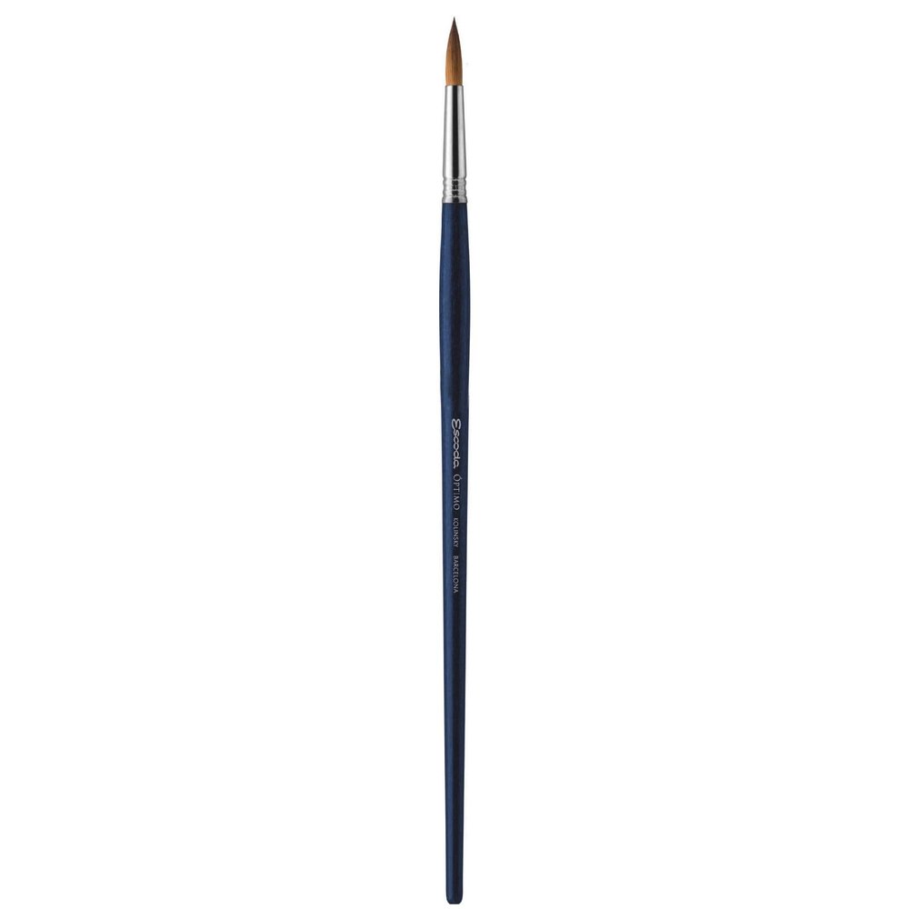 Escoda Art Products Escoda Optimo Series Artist Oil & Acrylic Long Handle Paint Brush, Size 5/0, Pure Kolinsky