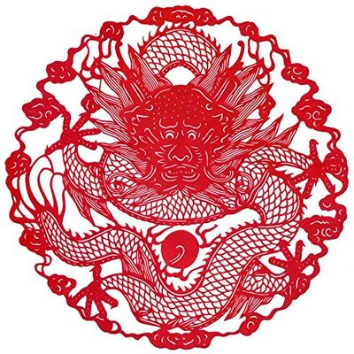 Chinese Crafts/Chinese Dragon Gifts/Large Chinese Paper Cuts - Dragon