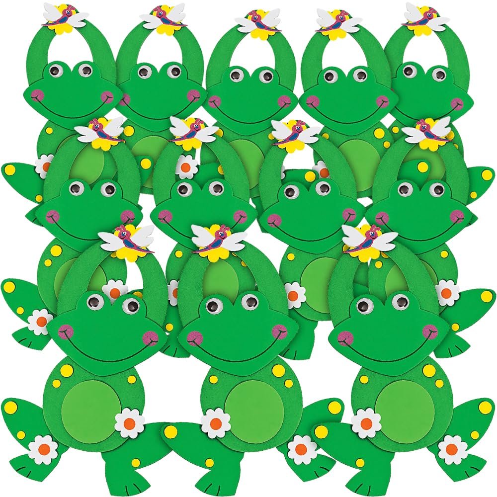 Fun Express Frog Shaped Doorknob Hanger Craft Kit - Makes 12 - Crafts for Kids