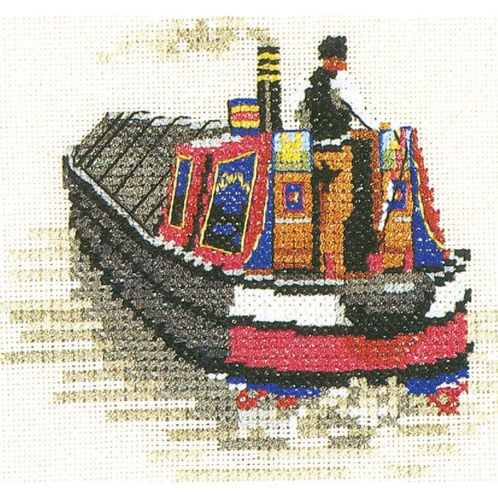 Heritage Counted Cross Stitch kit Aida Traditional Narrow Boat (A), NBTN945-A, 9,5x8,5cm, DIY