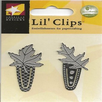Large Silver Leaf Clips Metal Lil' Clips for Scrapbooking (LC0052)