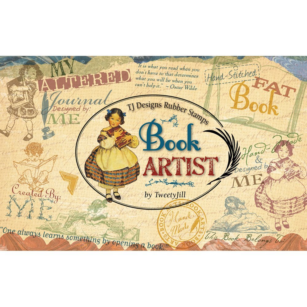 TJ Designs Rubber Stamp Set, Book Artist