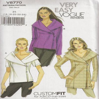 Vogue Patterns V8770 Misses' Top and Tunic, Size F5 (16-18-20-22-24)