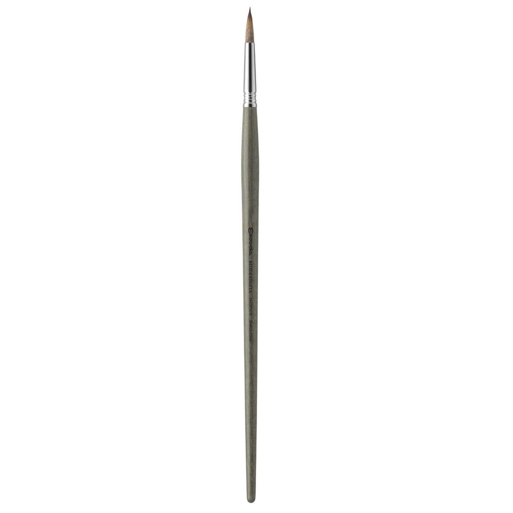 Escoda Modernista Series 4075 Long Handle Artist Oil & Acrylic Brush, Round, Size 2