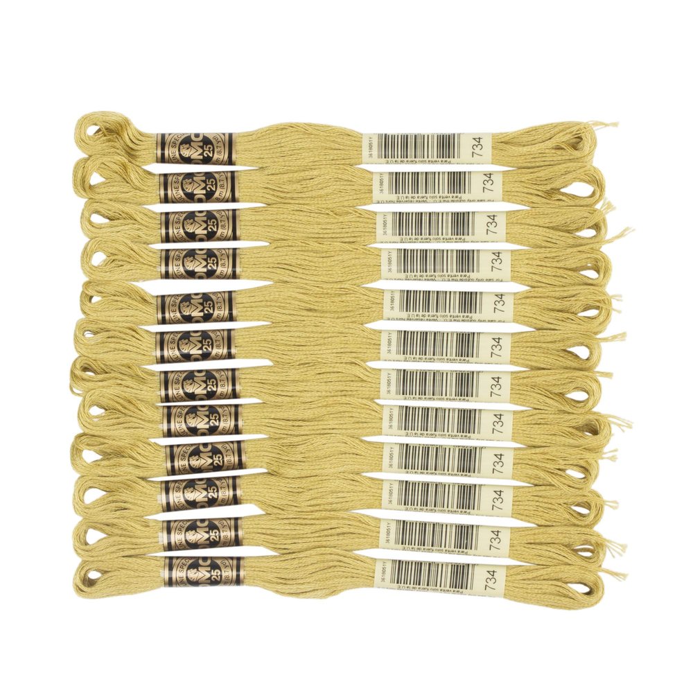 DMC 6-Strand Embroidery Cotton Floss, Light Olive Green
