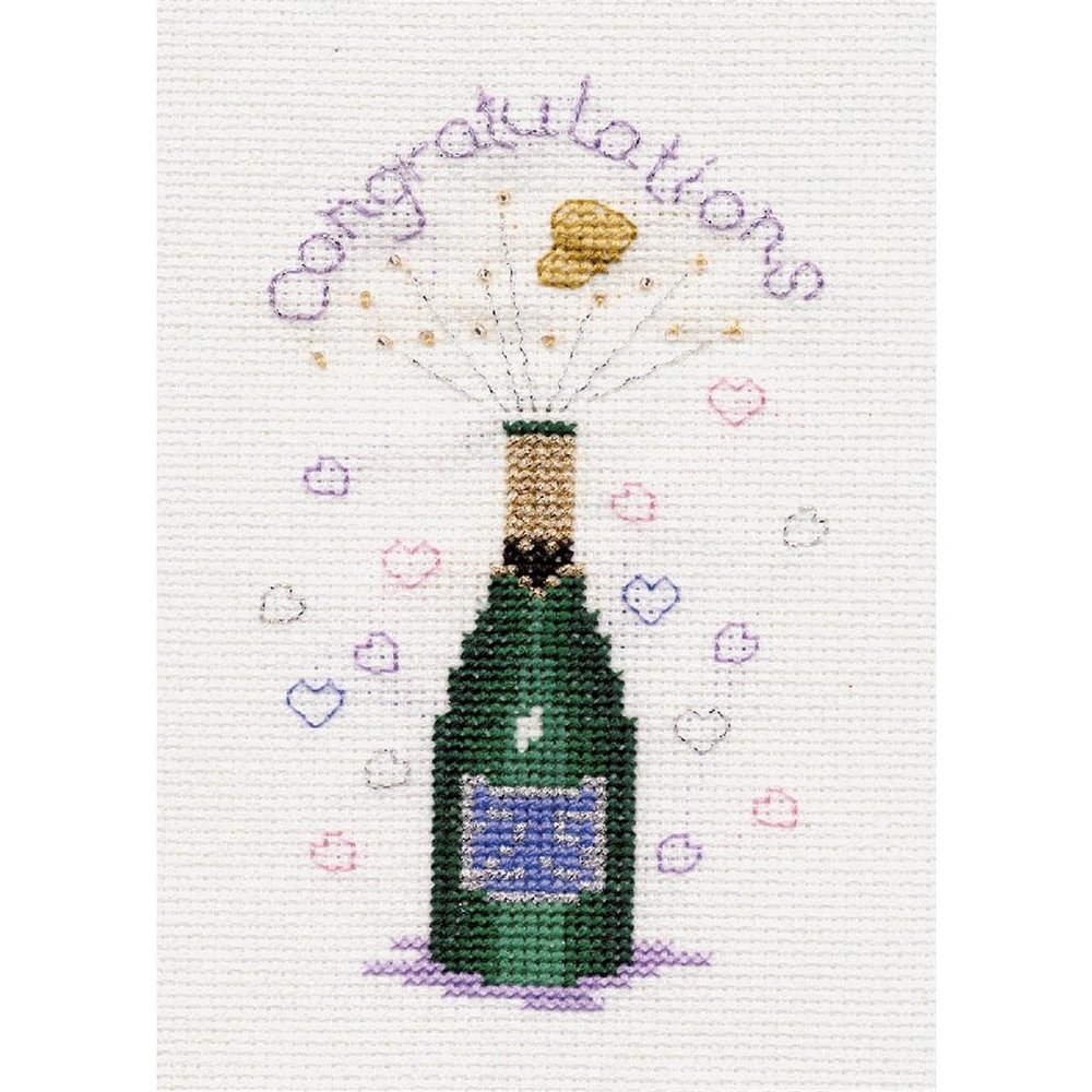 Champagne Greeting Card Kit - Cross Stitch Kit