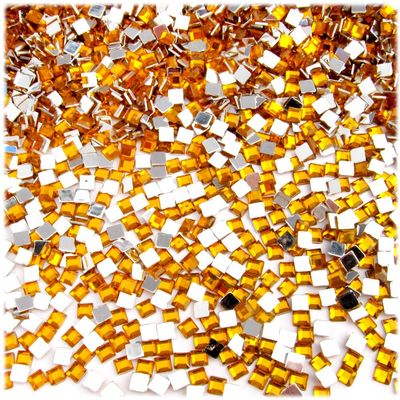The Crafts Outlet 10,000pc Rhinestones Square 4mm - 16ss Flatback Golden Yellow