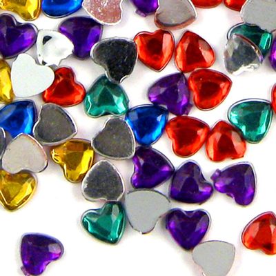 The Crafts Outlet 1,000pc Rhinestones Heart 12mm - Multi Assortment