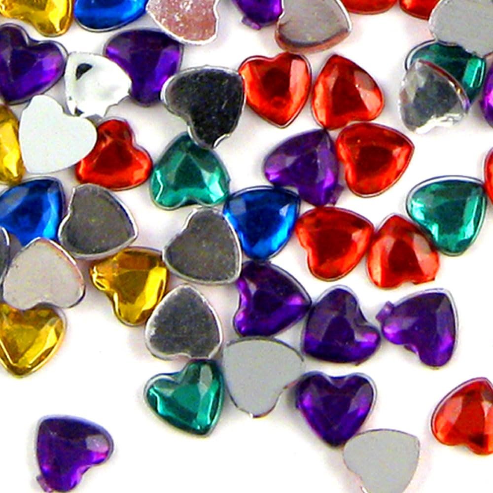 The Crafts Outlet 1,000pc Rhinestones Heart 12mm - Multi Assortment
