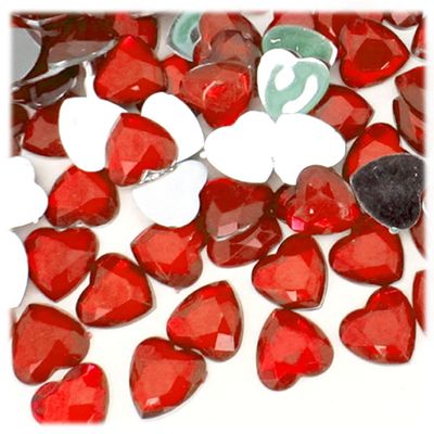 The Crafts Outlet 144pc Rhinestones Heart 14mm - Flatback Ruby Red RED