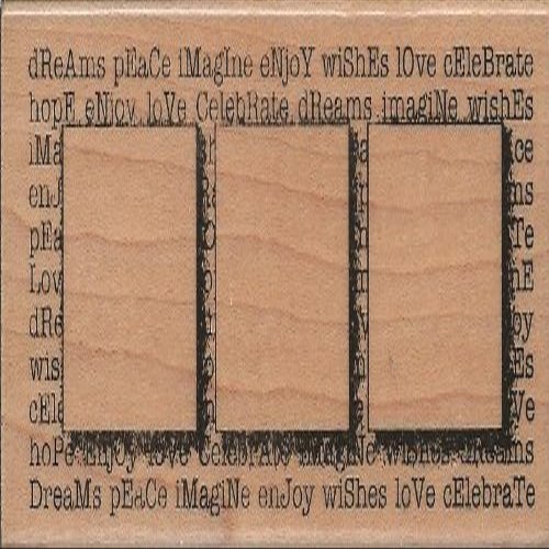 Dream Block Trio Wood Mounted Rubber Stamp (N130)