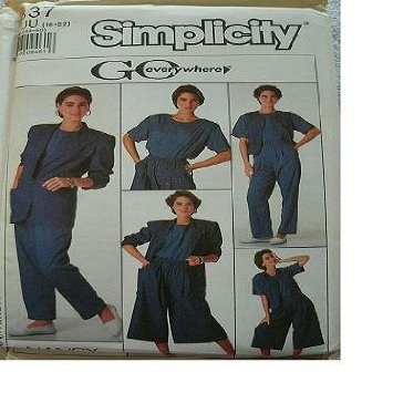 Simplicity Go Everywhere Pattern 9337 Nancy Heller Designs Misses Pants, Culottes, Top, Vest and Jacket Size 16-22