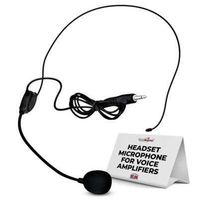 Voicebooster Speak Out Headset Microphone Lightweight Adjustable Boom Mic with Feedback Control - 3.5mm Plug for Voice Amplifiers for Public Speaking, Classroom Teaching, Tour Guiding