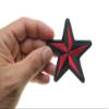 Red Black Star Patch - 3x3 inch. Embroidered Iron on Patch (P1479RED) view 3