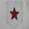 Red Black Star Patch - 3x3 inch. Embroidered Iron on Patch (P1479RED) view 4