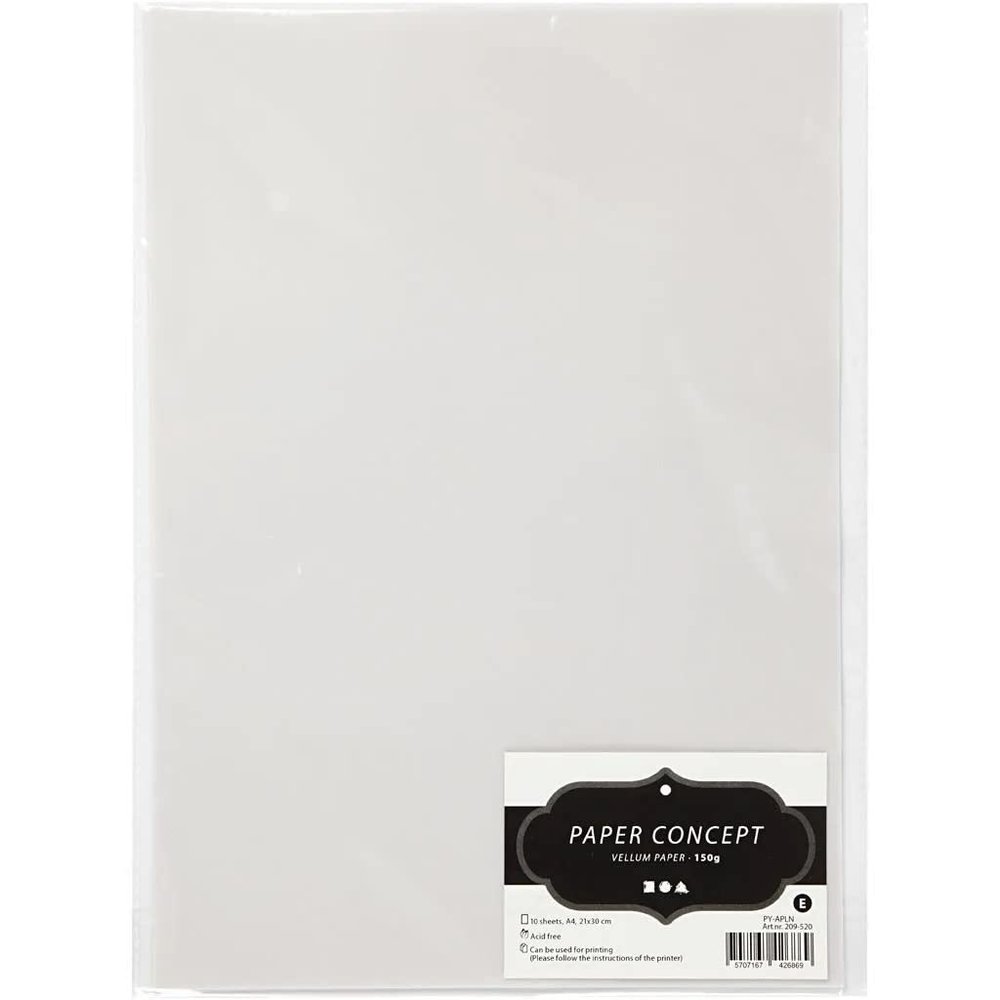 Paper Concept 209520 10-Piece Vellum Paper, Light Grey