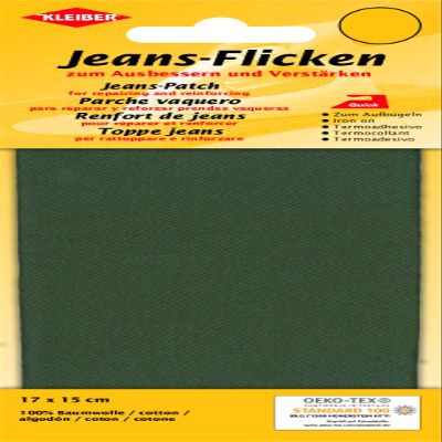 Kleiber 17 x 15 cm Denim Jeans Repair Patch, Olive Green