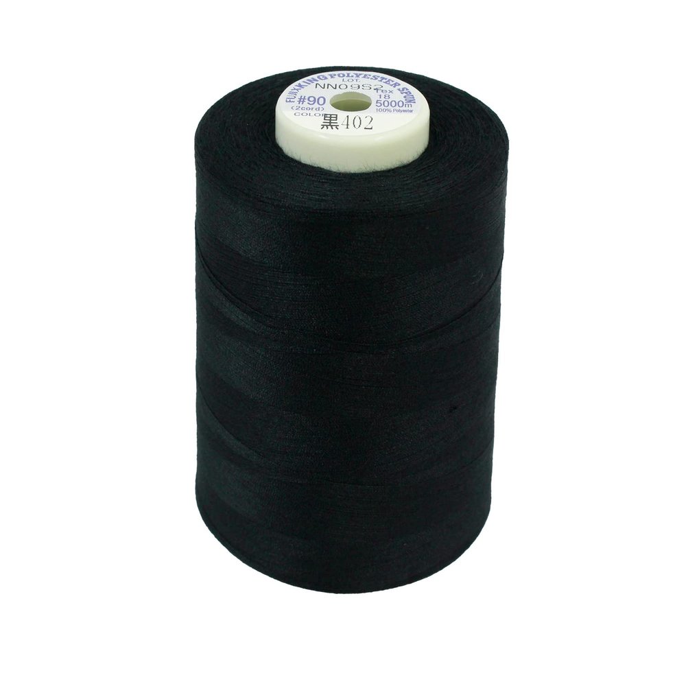 Fujix King Spun (Polyester sewing thread # 90/5000 m Col. 402 Black