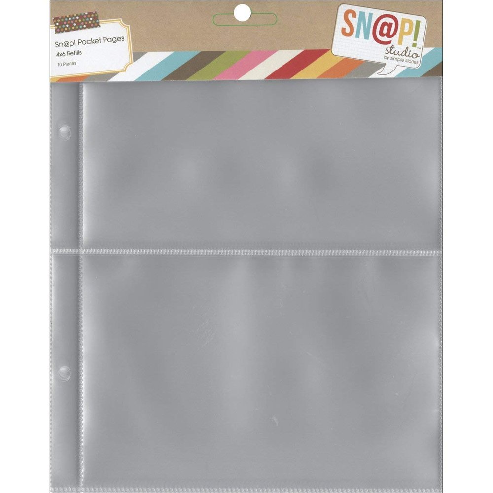 Simple Stories 6x8-inch Page Protectors with (2) 4x6-inch Divided Pockets, 10-Pack