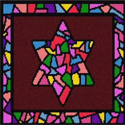 Pepita Needlepoint kit: Tallit Stained Glass Bordeaux, 12" x 10"
