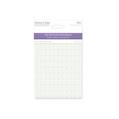 Forever in Time Double Sided Square Glue Pads, 1/4-Inch, 132 Per Package, Clear Flat