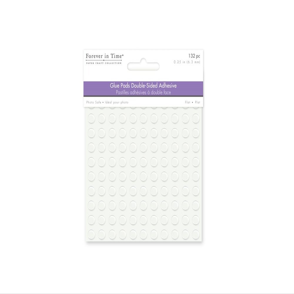 Forever in Time Double Sided Square Glue Pads, 1/4-Inch, 132 Per Package, Clear Flat
