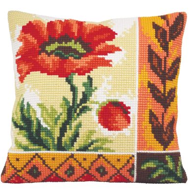 RTO Coquelicot Nouveau Collection D'Art Stamped Needlepoint Cushion Kit, 40 x 40cm