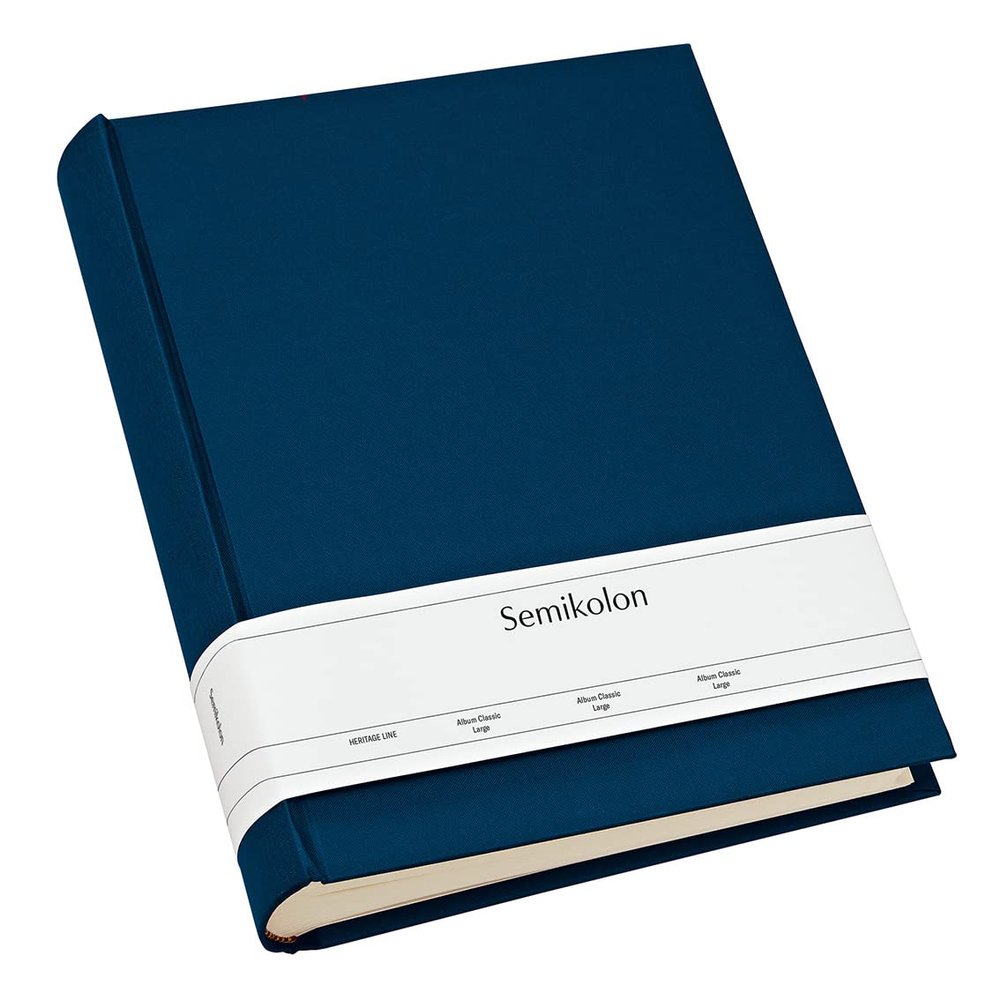 Semikolon - Classic Large Photo Album, 130 Cream Pages, Marine
