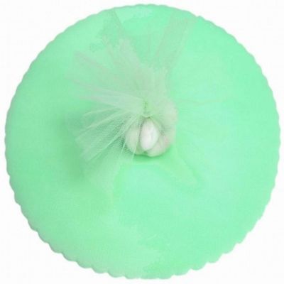 50 Scalloped Tulle Circles 9" Wedding Favor Wrap - Mint Green
