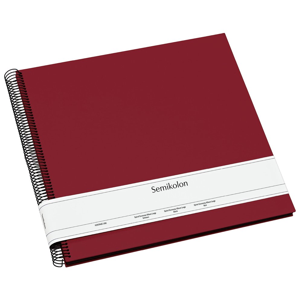 Semikolon - Spiral Photo Album Large with 50 Black Pages, Burgundy