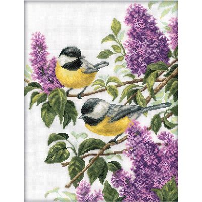 RTO RTM227 Cross-Stitch Kit/Motif Birds in Lilacs 38 x 29 cm