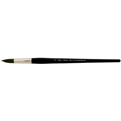 Silver Brush 6400-12 Black Pearl Mightlon Synthetic Long Handle Brush, Round, Size 12