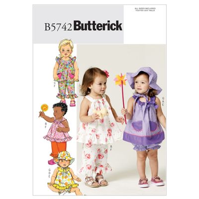 BUTTERICK PATTERNS B5742 Infants Top, Bloomers, Pants and Hat