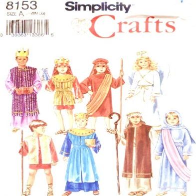 SIMPLICITY Sewing Pattern 8153 NAVIVITY COSTUMES SEWING PATTERN (CHILDREN BOYS / GIRLS SIZE SMALL -LARGE 2-12)