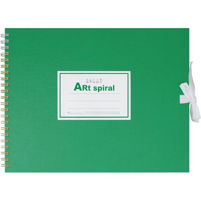 Maruman Art Spiral Sketchbook, F2, 7.76" x 10.24", Drawing Pad with 24 Sheets of Acid-Free Thick Paper, Twin Wire Binding, Durable Green Cover, Artist Notebook for Sketching, Made in Japan