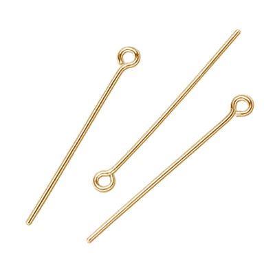 Dreambell 10 pcs 14k Gold Filled Eye Headpin Head Pins 22ga 22 Gauge 1.5'' / Findings/Yellow Gold