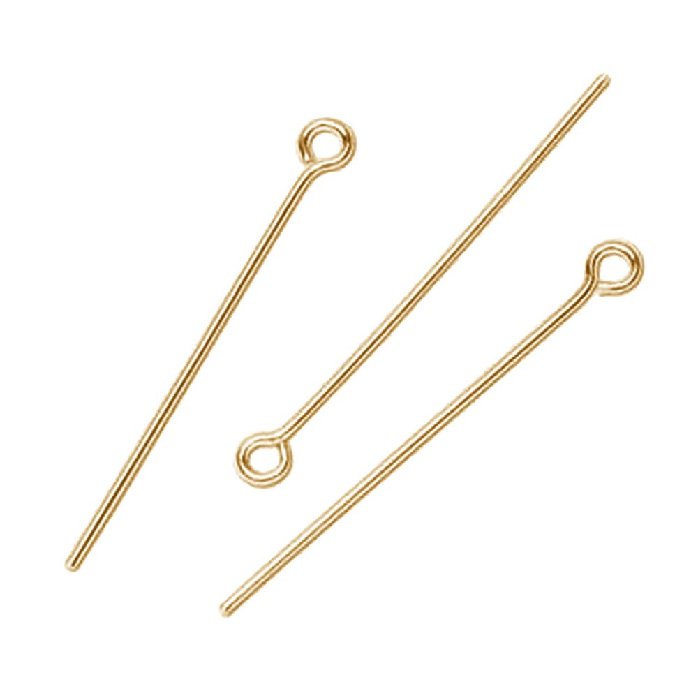 Dreambell 10 pcs 14k Gold Filled Eye Headpin Head Pins 22ga 22 Gauge 1.5'' / Findings/Yellow Gold