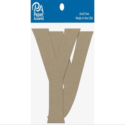 Accent Design Paper Accents Chipboard Letter 4" Yy 2pc Natural