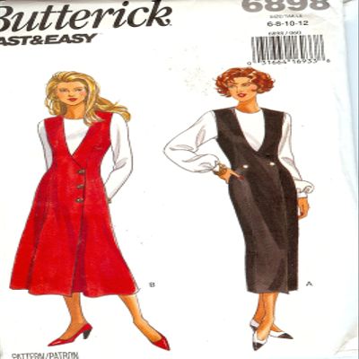 Fast & Easy Butterick 6898 Jumper Pattern for Women Sizes 6-12